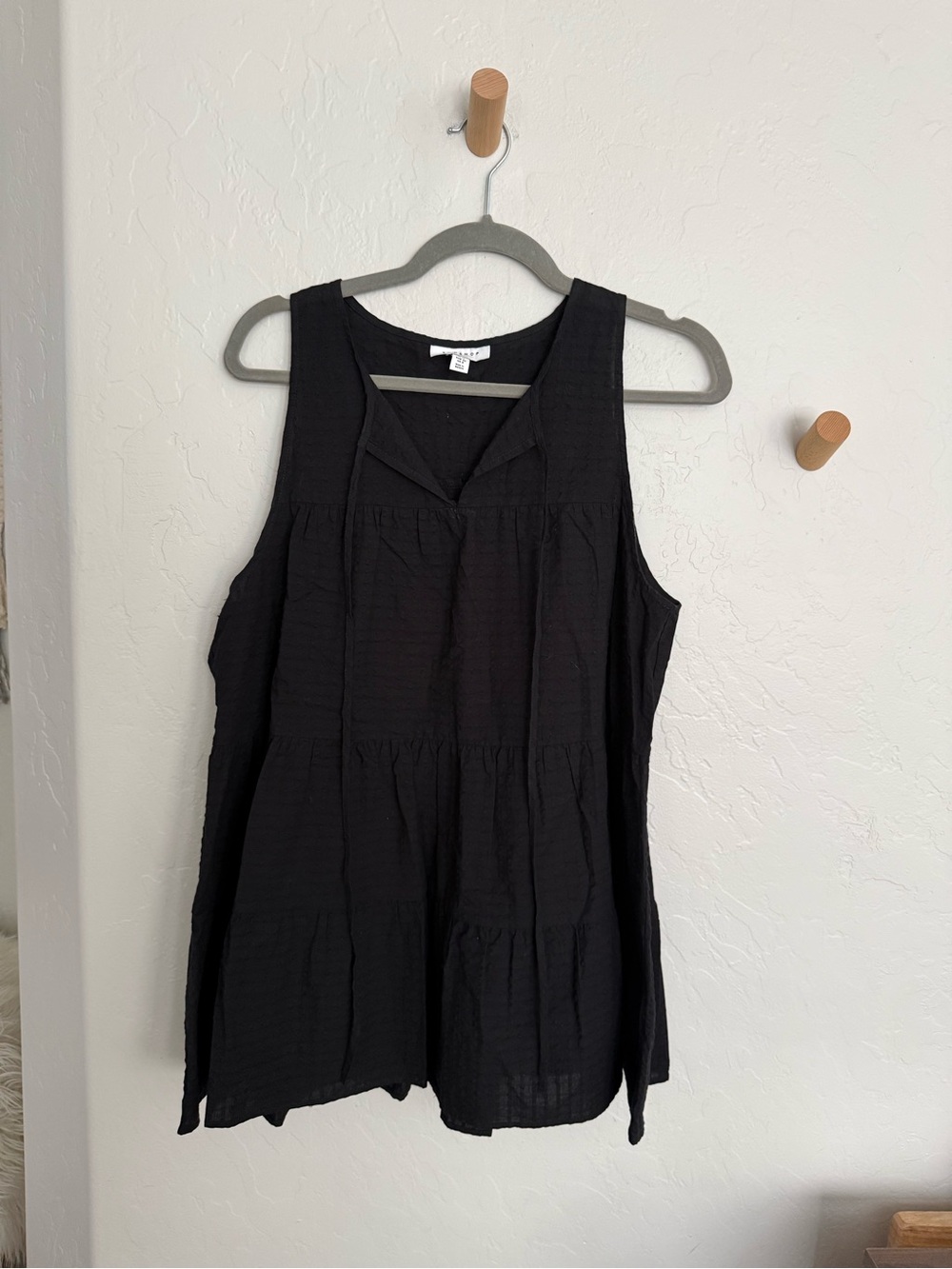 Topshop Black Tiered Sleeveless V-Neck Tank